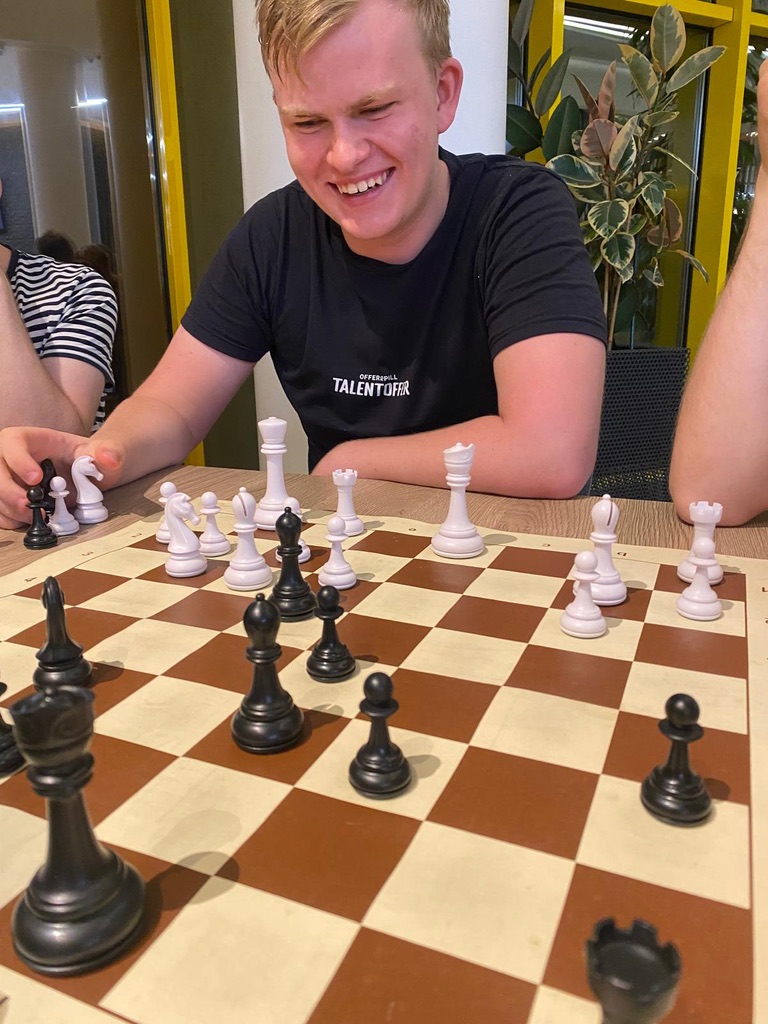 Oliver playing chess